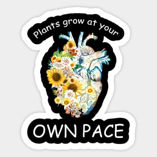 Succulents plant lovers, human heart, Plants lovers, plants grow at your own pace Sticker